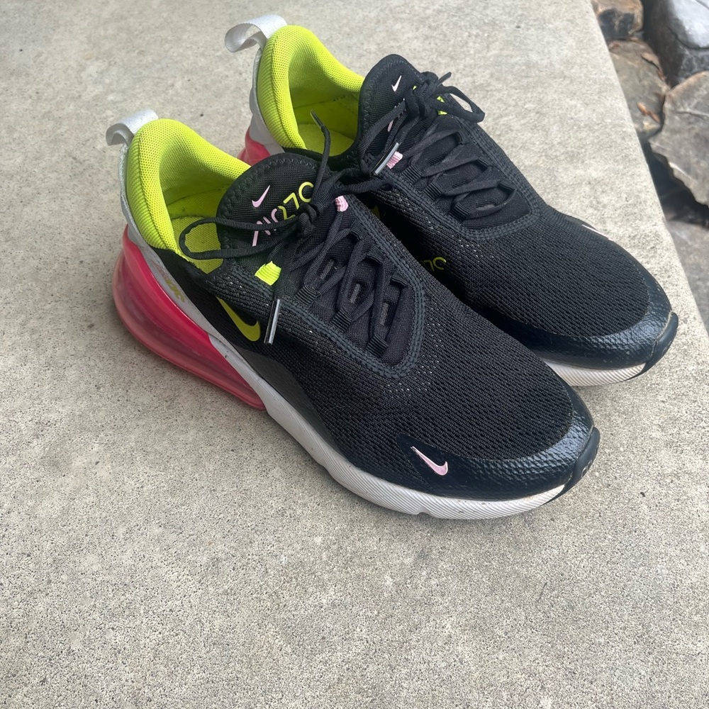 Nike Air Max 270 Black with Pink and neon Accents